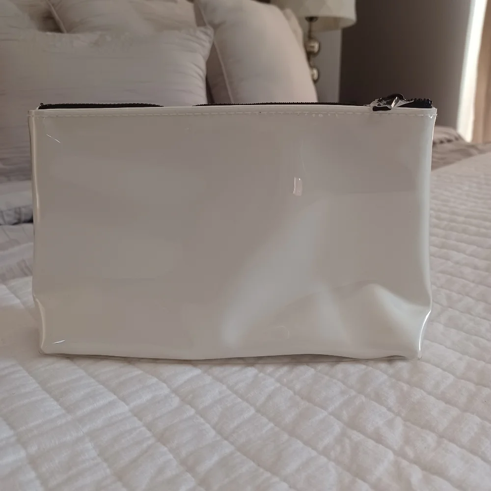 Ysl Beaute Cosmetic Bag Travel Pouch waterproof white black inside